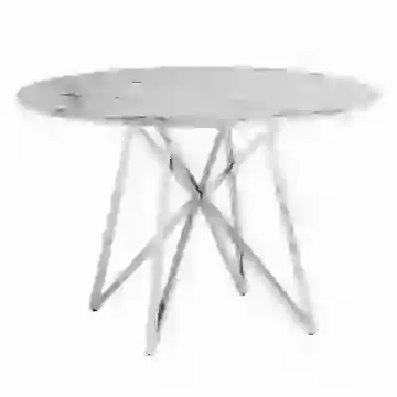 120cm Round Sintered Stone Dining Table with Polished Legs